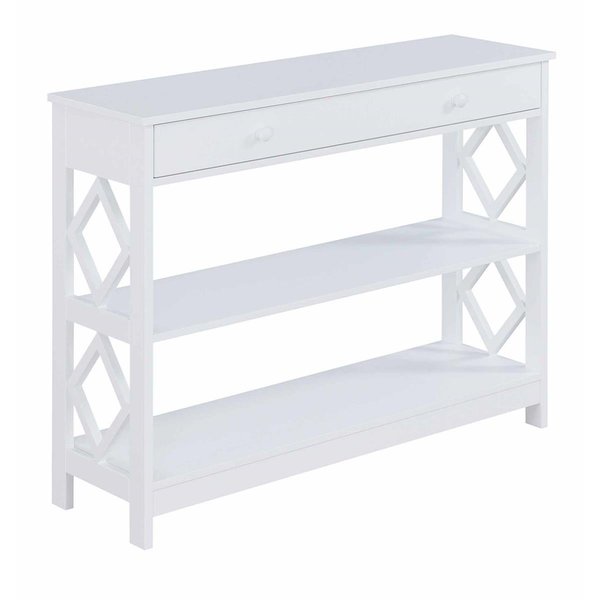 Convenience Concepts Diamond 1 Drawer Console Table, White - 40 x 12 x 31.75 in. HI2540080